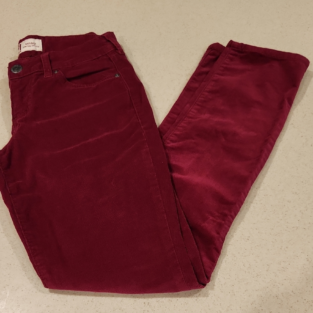 LEI Burgundy Low Rise Skinny Corduroy Jeans Women's Size 9